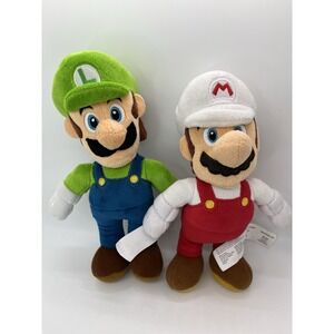 Lot of 2 Mario and Luigi Plush by Little Buddy Plushies Super Mario 10"